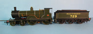 R2711 HORNBY Class T9 Greyhound 4-4-0 729 in 1936 SR Green - UNBOXED