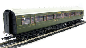 R4298B HORNBY Maunsell 1st class corridor in SR dark olive green - 7666 - BOXED
