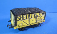 R52/3S PECO Wonderful Wagon 7 Plank Coal Wagon, end doors "SHELLEY & SON" - UNBOXED