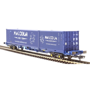 R60133 HORNBY KFA Container Wagon, one 4o foot and one 20 foot container: "MALCOLM LOGISTICS"