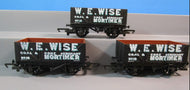 R6038-P01 HORNBY 7 Plank Open Wagon "W. E. WISE" Coal & Coke - Three Wagon Pack, missing outer sleeve - BOXED