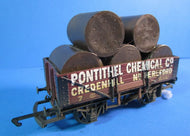 R6072-P01 HORNBY 5 Plank open wagon "PONTITHEL CHEMICAL Co." weathered with load - UNBOXED