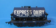 R6378-P01 HORNBY LMS 6-wheel milk tank wagon 44190 Express Dairy, missing one buffer- BOXED