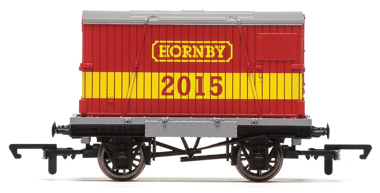 R6717 HORNBY Conflat Wagon with Container - 2015 Hornby Year Wagon - BOXED