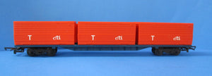 R7340 HORNBY Freightliner wagon with 3three 20ft "T cti" containers - UNBOXED