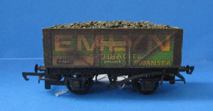 RW54E PECO 7 plank coal wagon "R Mosley & Son" weathered - UNBOXED