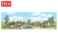 SK-15 PECO Backscene Large Village with pond Landscape