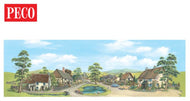 SK-35 PECO Backscene Medium village with pond