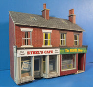 UB018 High Street shops, "Ethel's Cafe" and "The Model Shop" - half relief