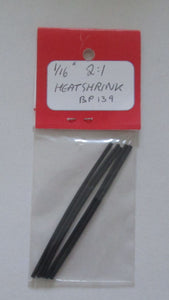BMT014 Heatshrink tubing: size 1/16 inch shrinks 2:1