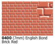 SP-0400 SLATERS  English bond brick: embossed sheet, A4 sheet - O gauge