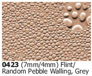 SP-0423 SLATERS  Random pebble walling grey embossed sheet.  A4 sheet - All scales