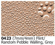 SP-0423 SLATERS  Random pebble walling grey embossed sheet.  A4 sheet - N Gauge