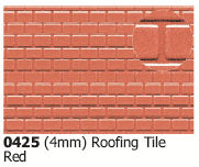 SP-0425 SLATERS  Roofing tile red  embossed sheet,  A4 sheet - OO gauge