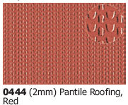 SP-0444 SLATERS  Pantile roofing red  embossed sheet, A4 sheet - N gauge