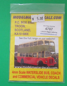 MM-4707 MODELMASTER LNER wagon lettering