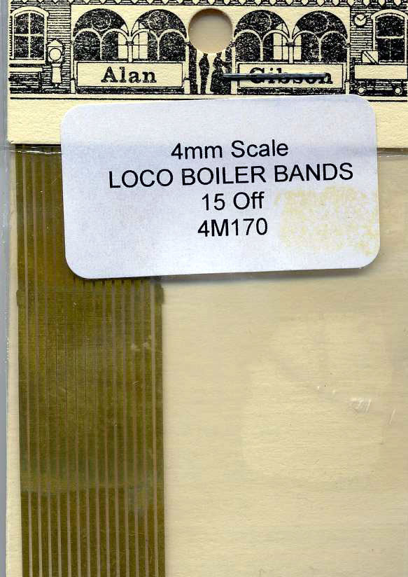 G4M170 GIBSON Loco boiler bands - etched brass, quantity 15