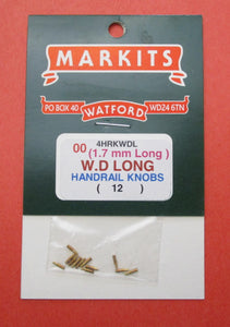 M4HRKWDL MARKITS WD Handrail Knobs Long (1mm x 3mm long) Pack of 12