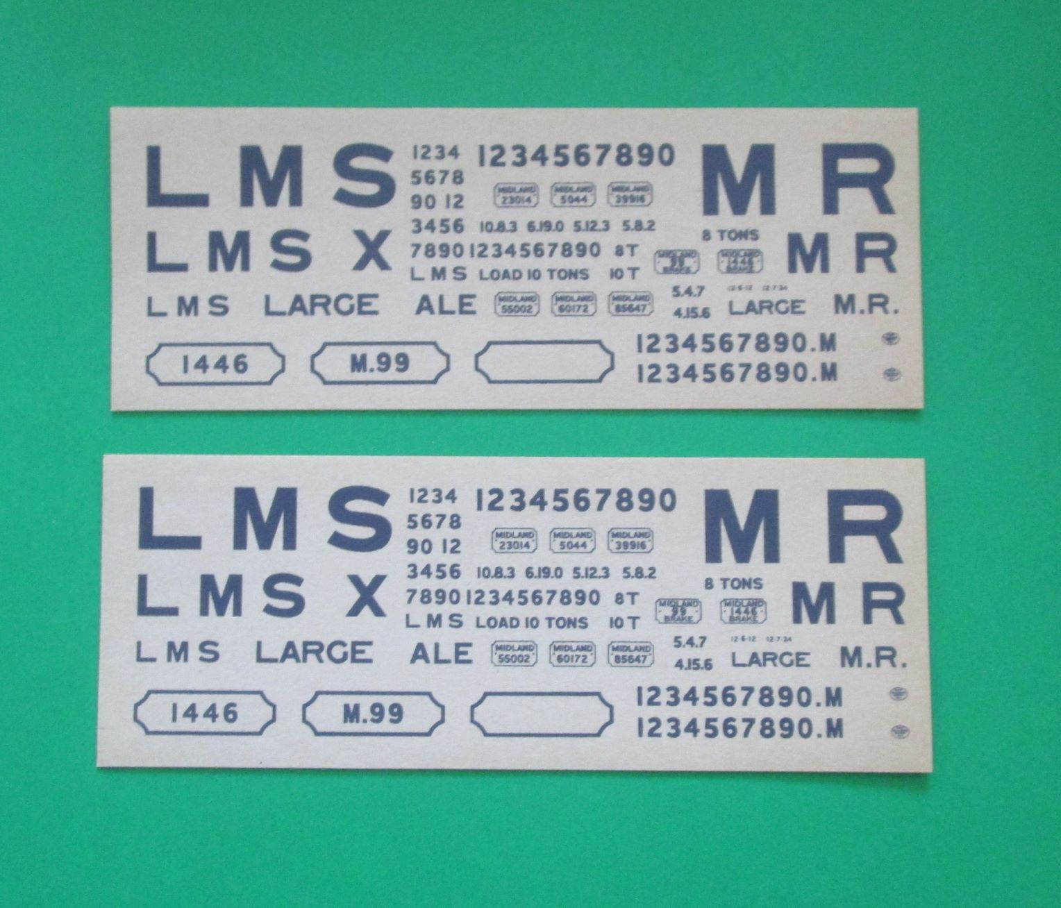 SP-S7146 SLATERS  LMS Railway Wagon Lettering - O Gauge