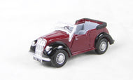 76ME001 OXFORD DIECAST Morris Eight Tourer in maroon & black 
