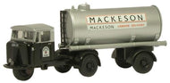 76MH013 OXFORD DIECAST Mackeson Mechanical Horse Tank Trailer
