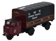 76MH019 OXFORD DIECAST Scammell Mechanical Horse Van Trailer "LMS EXPRESS PARCELS TRAFFIC"