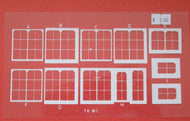 76M1 PROTOTYPE MODELS  Glazing 12X9 panes - O gauge