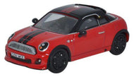 76MC003 OXFORD DIECAST Mini cooper in chilli red and black