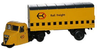 76RAB009 OXFORD DIECAST  Yellow Scammell Scarab Van Trailer