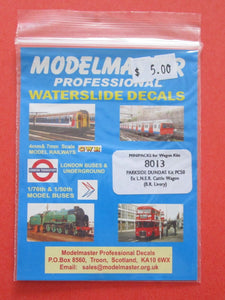 MM-8013 MODELMASTER Transfers for Parkside Dundas kit PC50 - ex LNER cattle wagon (BR livery)