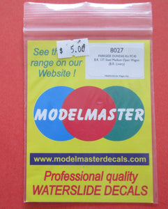 MM-8027 MODELMASTER Transfers for Parkside Dundas kit PC45 - BR 13T steel medium open wagon (BR livery)