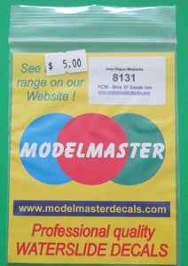 MM-8131 MODELMASTER Transfers for Parkside Dundas kit PC38 - Mink D Goods Van