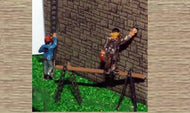 A68 LANGLEY Working men on ladders/trestles - N Gauge - unpainted