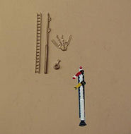 B352 P&D MARSH GWR round metal post home and distant signal - N Gauge - unpainted