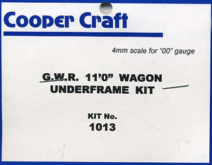 CC1013 COOPER CRAFT GWR 11' Wagon U/F Kit