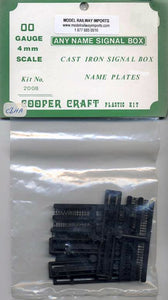 CC2008 COOPER CRAFT Cast Iron Signal Box Nameplates Kit