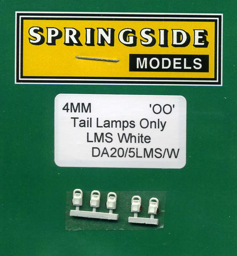 DA20/LMS/W  SPRINGSIDE  White Tail Lamps  pack of 5 - OO Gauge