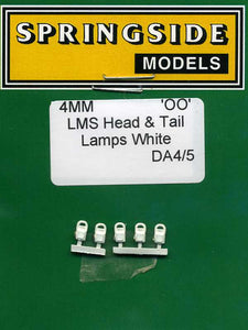 DA4 SPRINGSIDE  LMS Head & Tail Lamps White pack of 5 - OO Gauge