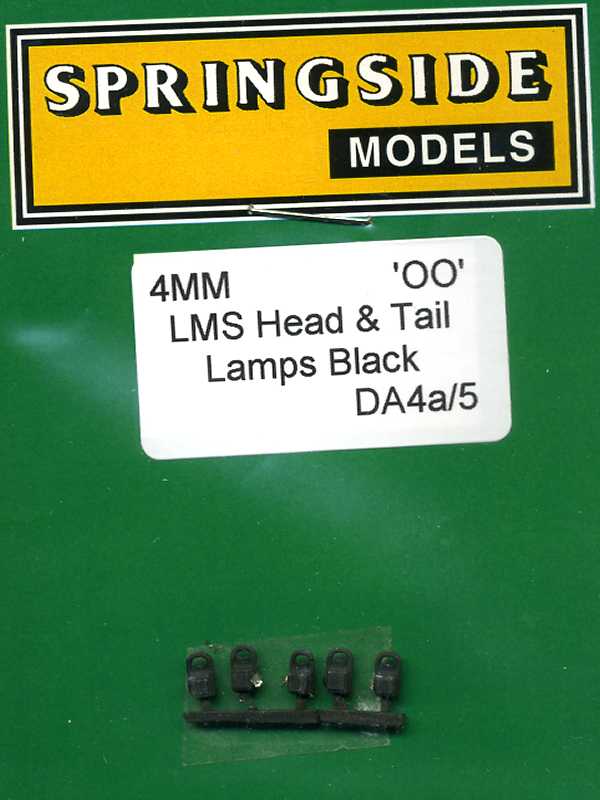DA4A SPRINGSIDE  LMS Head & Tail Lamps Black pack of 5 - OO Gauge
