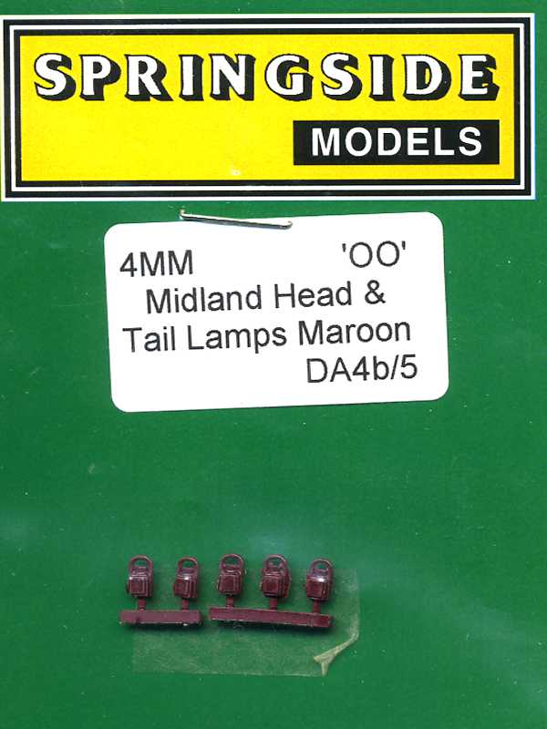 DA4B SPRINGSIDE  Midland Head & Tail Lamps Maroon pack of 5 - OO Gauge