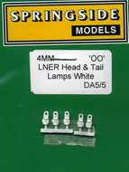 DA5 SPRINGSIDE  LNER Head & Tail Lamps White  pack of 5 - OO Gauge