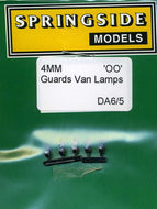 DA6 SPRINGSIDE  Guards Van Lamps Black pack of 5 - OO Gauge