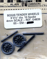 G4839 GIBSON 3ft 3 1/2in 10 Spoke Bogie/Tender OO EM