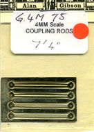 G4M75 GIBSON Coupling Rods 7ft4 inch fluted and plain