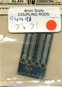 G4M91 GIBSON 7ft x 7ft Coupling Rods fluted and plain