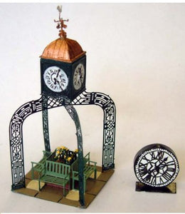 F128 LANGLEY Civic, Garden & Station Clocks in Etched Brass - OO Gauge