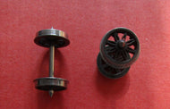 MRJ12SSob MARKITS 12mm 8 Split Spoke Wheels, nickel silver tyre, 26mm PP Axles - 2 sets of axles