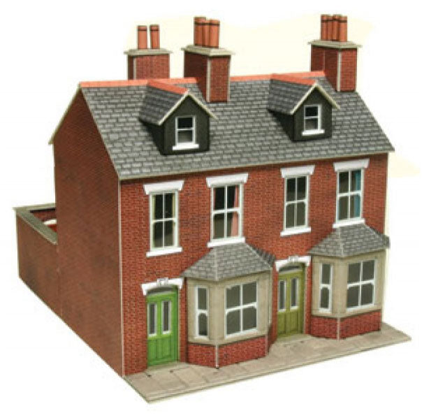 PO261 METCALFE Red Brick Terraced Houses - OO scale