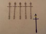 PW128 P&D MARSH  Small head gas lamps pack of 5 - OO Gauge - unpainted