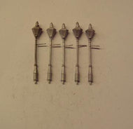 PW129 P&D MARSH  Large head gas lamps pack of 5 - OO Gauge - unpainted